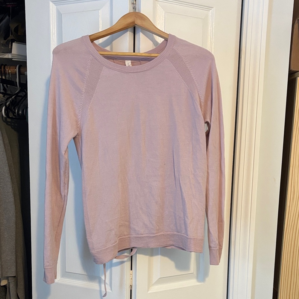 lululemon Light Pink Merino Wool Long Sleeve Sweater 8